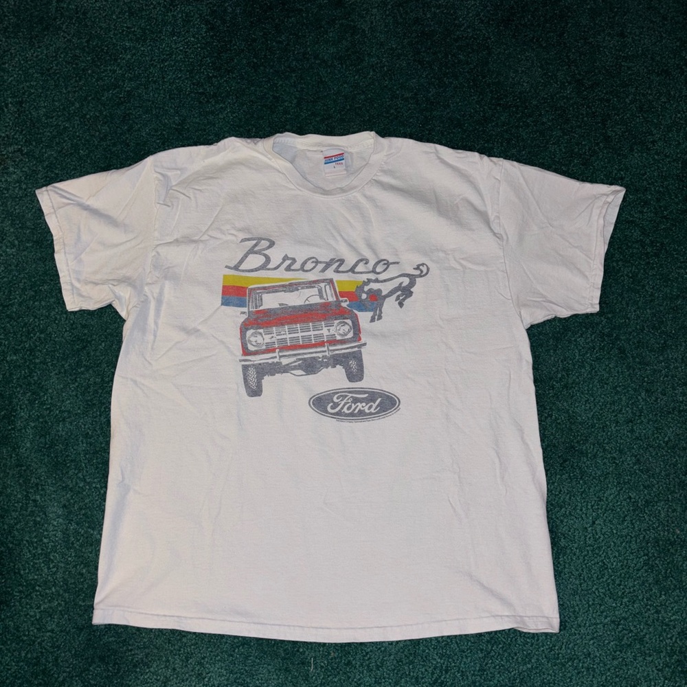 Men's Ford Bronco White Short Sleeve Graphic T-Shirt Size Large